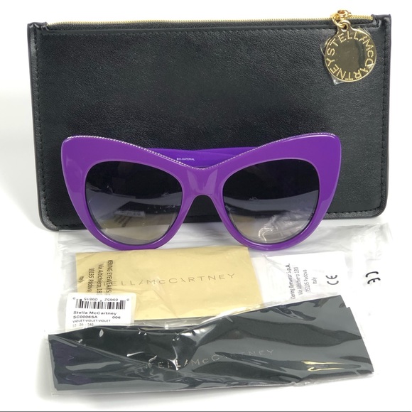Stella McCartney Purple Oversized Cat Eye Sunglasses